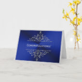 Abschluss Blue Silver Herzlichen Glückwunsch Karte (Gelbe Blume)