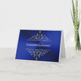 Abschluss Blue Silver Herzlichen Glückwunsch Karte