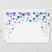 Abschluss Blue Silver Party Polka Dot Foto Einladung (Rückseite)