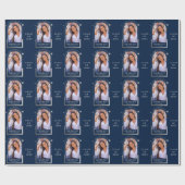 Abschluss Blue Silver Sun Moon Stars Grad Foto Geschenkpapier (Flach)