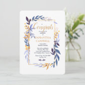 Abschluss Blue Two Einladung (Stehend Vorderseite)