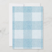 Abschluss Blue White Kariert Black Grad Cap Diplom Ankündigung (Rückseite)