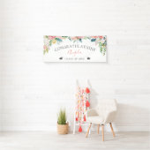Abschluss Blush Pink Blumenschrift Personalisiert Banner (Insitu)