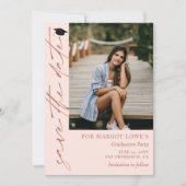 Abschluss Blush Pink & Brass Save The Date (Vorderseite)
