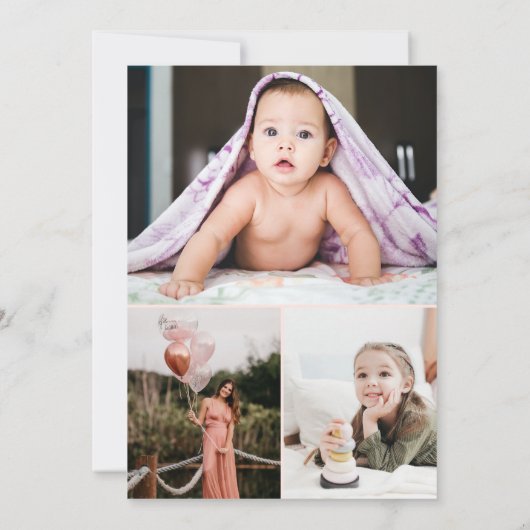 Abschluss Blush Pink & Brass Save The Date (Rückseite)