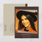 Abschluss Boho Rustic Foto Vielen Dank Ankündigungspostkarte (Vorne/Hinten)