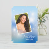 Abschluss Bokeh und Stars Einladung (Stehend Vorderseite)