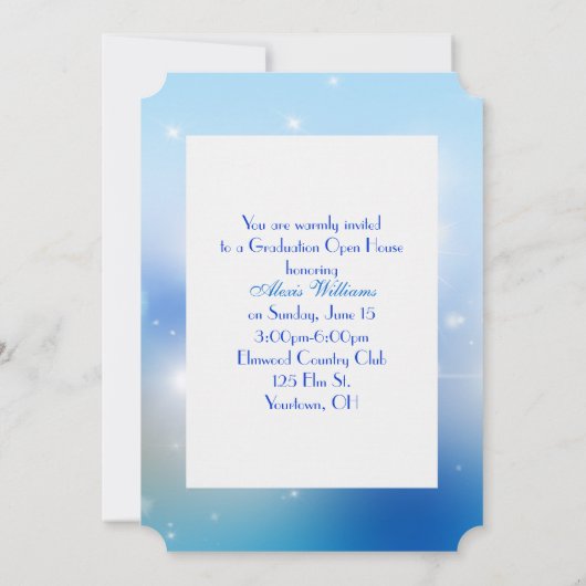 Abschluss Bokeh und Stars Einladung (Rückseite)