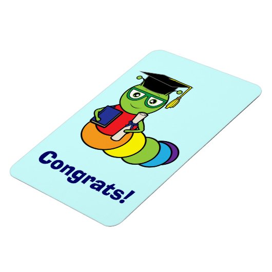 Abschluss Bookworm mit Diplom Magnet (Linke Seite)