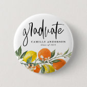 Abschluss Botanisches Orange und Lemon Garland Button (Vorderseite)