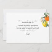 Abschluss Botanisches Orange und Lemon Garland Dankeskarte (Rückseite)