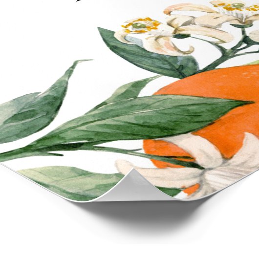Abschluss Botanisches Orange und Lemon Garland Poster (Ecke)