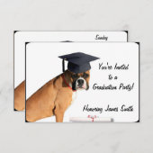 Abschluss Boxer Hund Party Einladung (Vorne/Hinten)