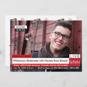 Abschluss Breaking News Spezialisierte TV-Grafik Einladung