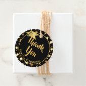 Abschluss BRush-Skript DANK IHNEN Black Gold Stars Geschenkanhänger (Beispiel)