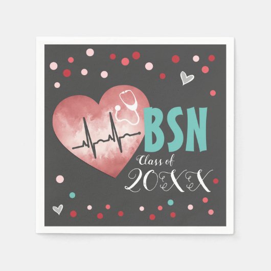 Abschluss BSN Nursing Degree Class Serviette (Vorderseite)