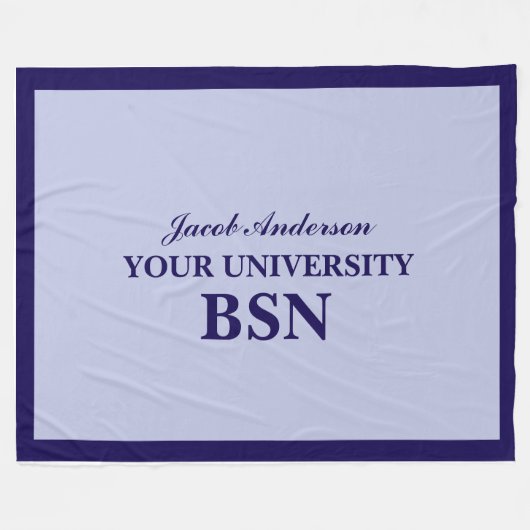 Abschluss BSN personalisierter Name Fleecedecke (Vorderseite (Horizontal))