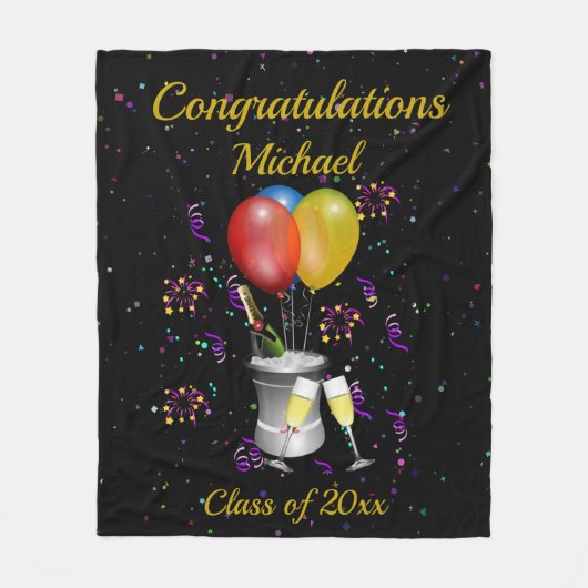 Abschluss Bubbly Celebration Fleecedecke (Vorderseite)