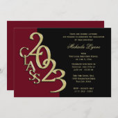 Abschluss Burgund und Gold 2023 Einladung (Vorne/Hinten)