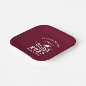 Abschluss Burgundy Maroon Class Year Glückwunschs Pappteller (Gewinkelt)