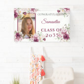 Abschluss Burgundy & Pink Blume Banner (Insitu)