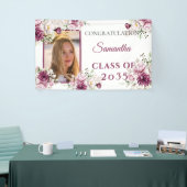 Abschluss Burgundy & Pink Blume Banner (Messeveranstaltung)