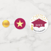 Abschluss Burgundy Red Cap & Gold Table Confetti Konfetti (Rückseiten)