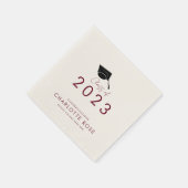 Abschluss Burgundy Script Grad 2024 Party Paper Serviette (Ecke)