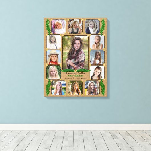 Abschluss | Burlap Fern Leinwanddruck (Insitu (Holzboden))