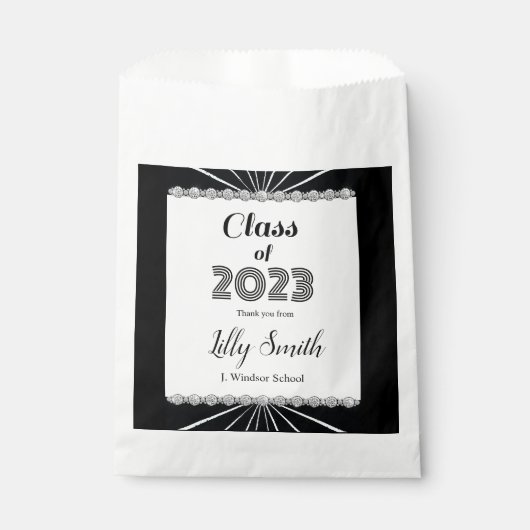 Abschluss Burst Black & White Class 2023 Geschenktütchen (Vorderseite)