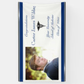 Abschluss, Caduceus Medizin, Blau und Weiß, Banner (Vertikal)