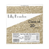 Abschluss Candy Bar Wrapper Gastgeschenk Notizblock (Vorderseite)