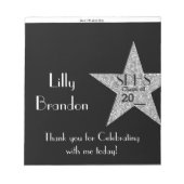 Abschluss Candy Bar Wrapper Gastgeschenk Notizblock (Vorderseite)