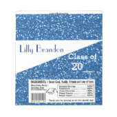 Abschluss Candy Bar Wrapper Gastgeschenk Notizblock (Vorderseite)