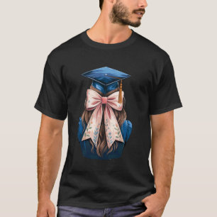 Abschluss-Cap Bow Coquette 2025 Quaste Hut Senior T-Shirt