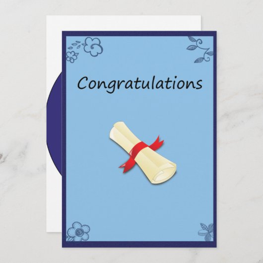 Abschluss Card. (Vorne/Hinten)