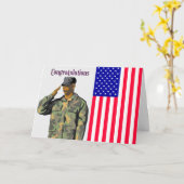 Abschluss Card für Army Boot Camp Man & Flag Karte (Gelbe Blume)