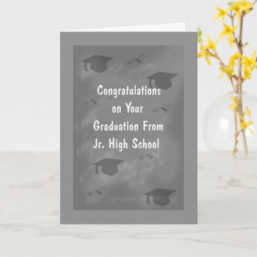 Abschluss Card für Jr. High School Slate Design Karte (Gelbe Blume)