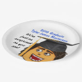 Abschluss-Cartoon-Teller für Überraschungen Pappteller (Schrägansicht)