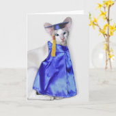 Abschluss Cat Grußkarte Karte (Gelbe Blume)