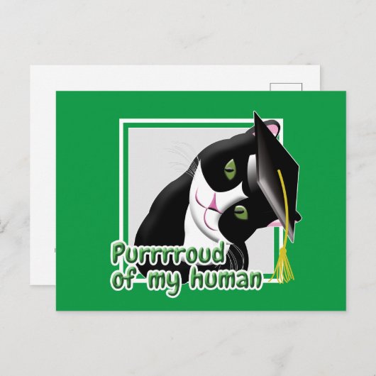 Abschluss Cat Postkarte (Vorne/Hinten)