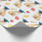 Abschluss Cat Wrapping Paper, kleines Muster Geschenkpapier (Ecke)