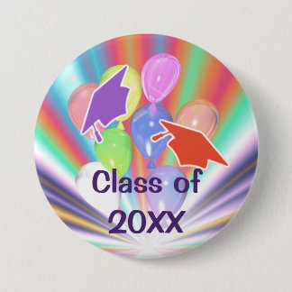 Abschluss Celebration Caps und Balloons Button