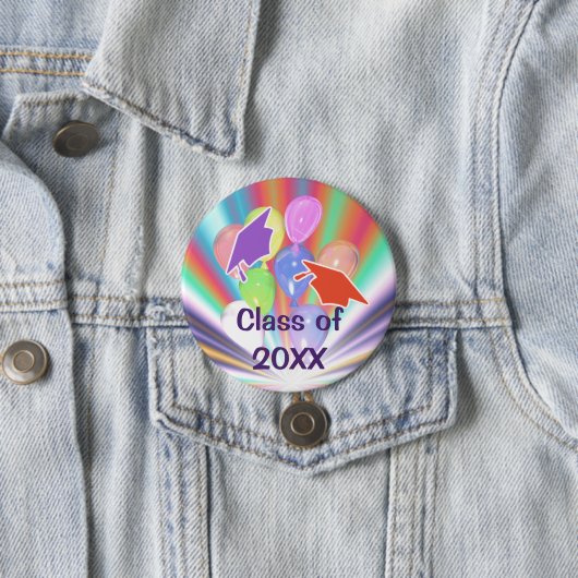 Abschluss Celebration Caps und Balloons Button (Beispiel)