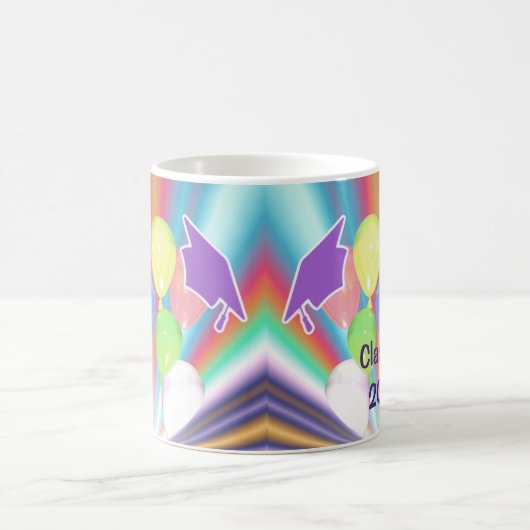 Abschluss Celebration Caps und Balloons Kaffeetasse (Mittel)