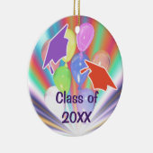 Abschluss Celebration Caps und Balloons Keramik Ornament (Rechts)