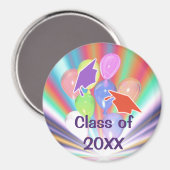 Abschluss Celebration Caps und Balloons Magnet (Vorderseite/Rückseite)