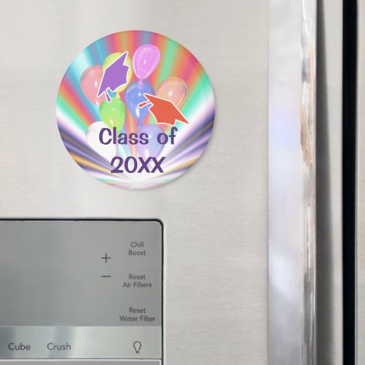 Abschluss Celebration Caps und Balloons Magnet (In Situ (Kühlschrank))