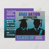 Abschluss Celebration Einladung Cap Gown Silo12 (Vorne/Hinten)