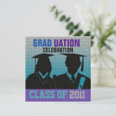 Abschluss Celebration Einladung Cap Gown Silo12 (Stehend Vorderseite)